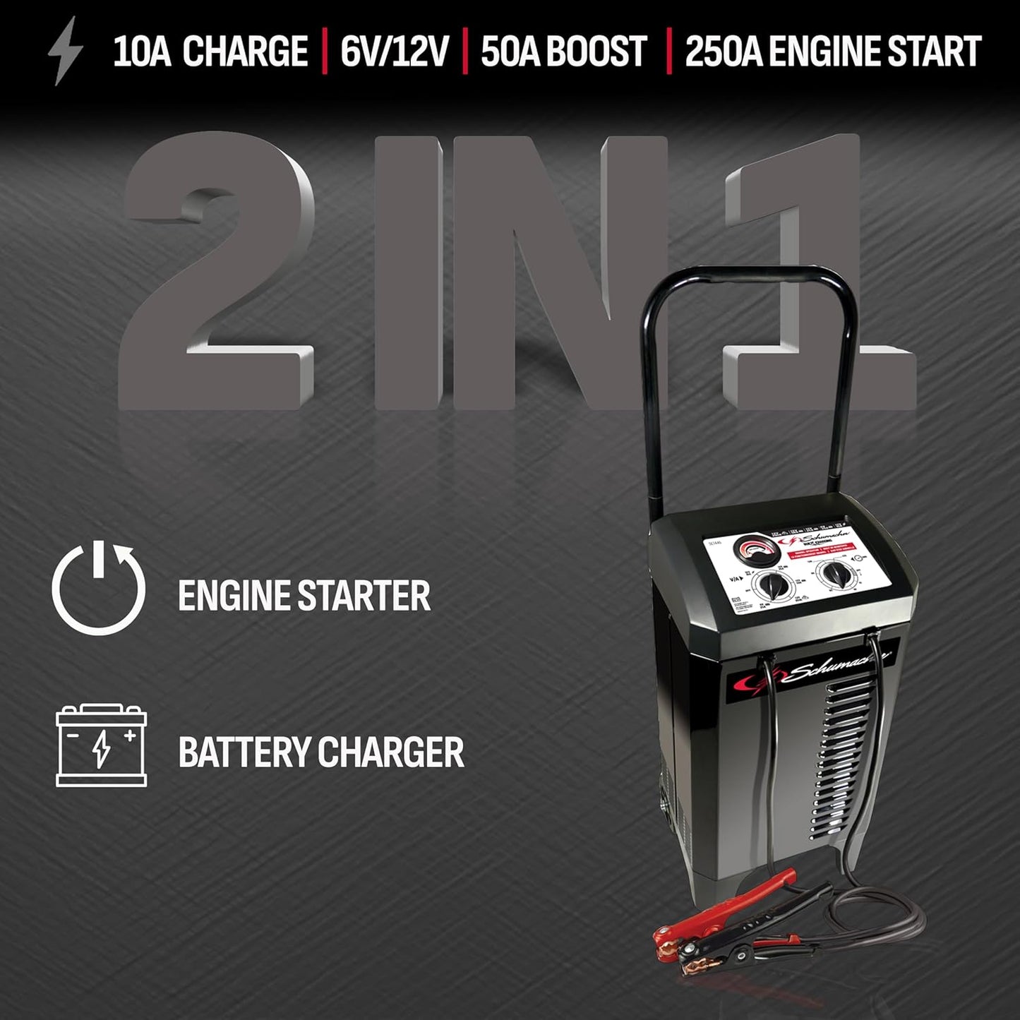 250/50/25/10 Amp Manual Wheel Charger with Engine Start