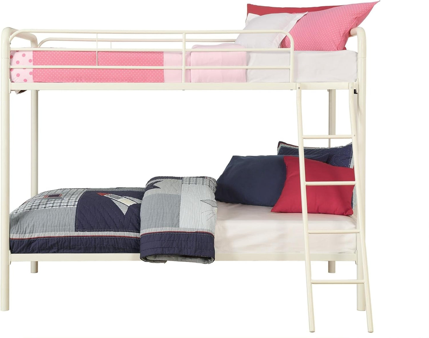 DHP Dusty Twin Over Full Metal Bunk Bed, Off White