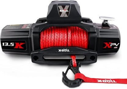 13,500-pound load capacity electric winch - 12-volt DC power supply, suitable for off-road trailer towing, dual-function wireless remote control