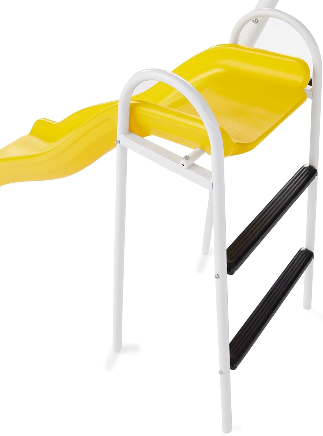 Recreation Blue Ridge Backyard Playground Set Sturdy Metal A Frame Swing with Chain Covers, Glider, Trapeze, 2 Swings, and Slide, Multicolor