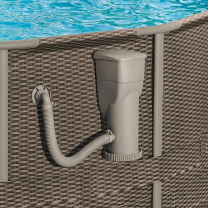 Gallons Per Hour 2 in 1 Filter Pump and Skimmer System with Clamps and 1.5 Inch Hose Fitting for Above Ground Swimming Pools
