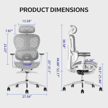 Ergonomic Office Chair – High Back Mesh Desk Chair with 3D Adjustable Armrests, Wheels, for Home and Office (Black)