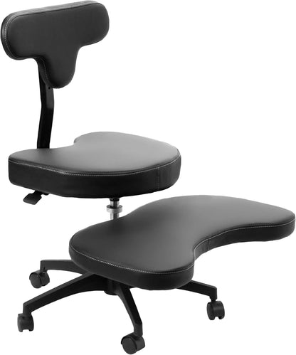 Cross-Legged Office Chair – Adjustable Height Floor Chair with Back Support for Yoga, Meditation, and ADHD (Black, CHAIR-CL02B-R)
