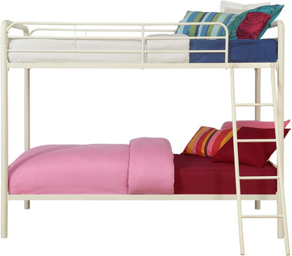 DHP Dusty Twin Over Full Metal Bunk Bed, Off White