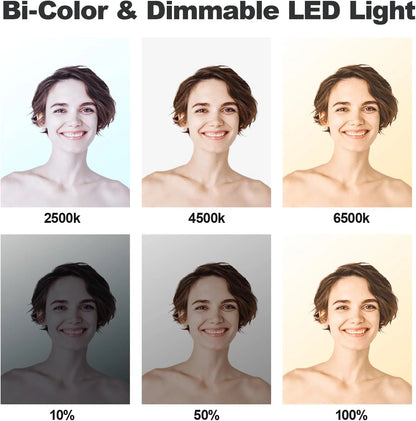 D50 LED Video Light Panel Lights 15.4", 2 Packs 45W 3000K-8000K Bi-Color Dimmable Photography Lighting, CRI 96+ Videography Lighting for Video Shooting/Gaming/Live Stream/Studio/Film