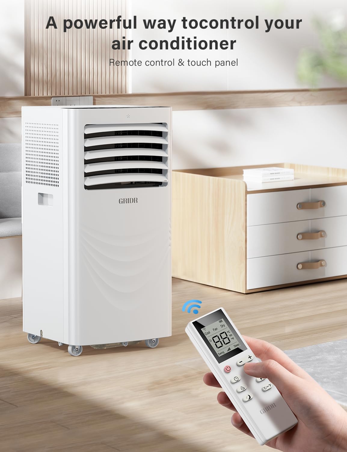 12000 BTU Portable Air Conditioners, AC Unit for Bedroom with 4 Modes Cooling/Dehumidifier/Fan & Sleep, Up to 400 Sq.Ft, 45db Quiet, 24H Timer & Remote, Standing Air Conditioner for Rooms Office Home