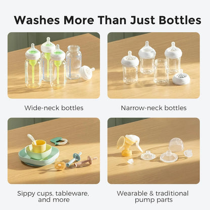 Baby Bottle Washer, Sterilizer & Dryer - All-in-One Cleaning Machine for Bottles, Pump Parts & Baby Essentials - Time-Saving & Effortless Care