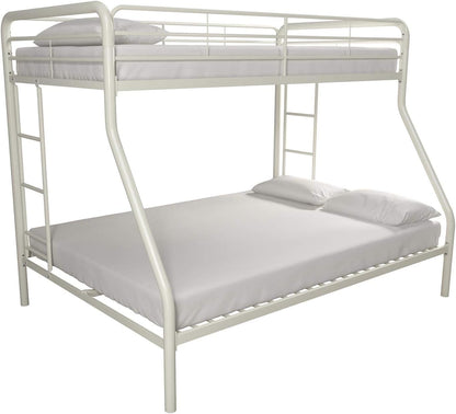 DHP Dusty Twin Over Full Metal Bunk Bed, Off White