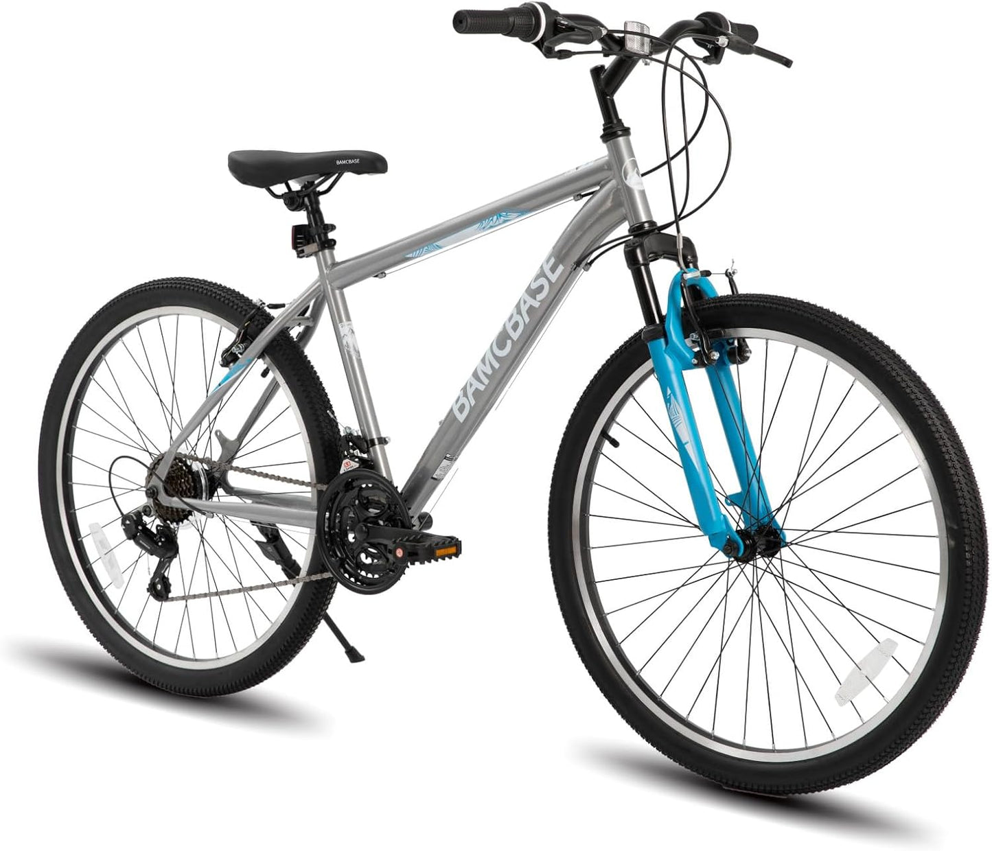26/27.5 Inch Mountain Bike, Mens Womens MTB with 21 Speeds, High-Tensile Steel Frame, V Brake, Hardtail Bicycle for Adults