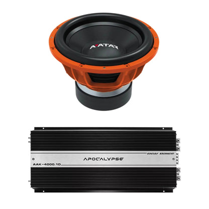 Car Audio 15" 2Ohm Subwoofer STU-1546-D2&Monoblock Amp Package New
