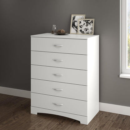 Furniture Step One 5-Drawer Chest, Pure White.