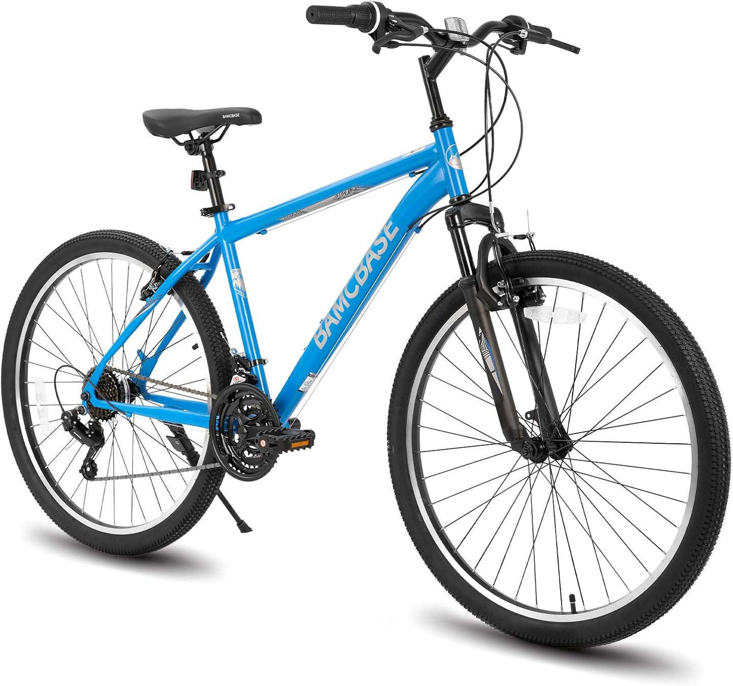26/27.5 Inch Mountain Bike, Mens Womens MTB with 21 Speeds, High-Tensile Steel Frame, V Brake, Hardtail Bicycle for Adults