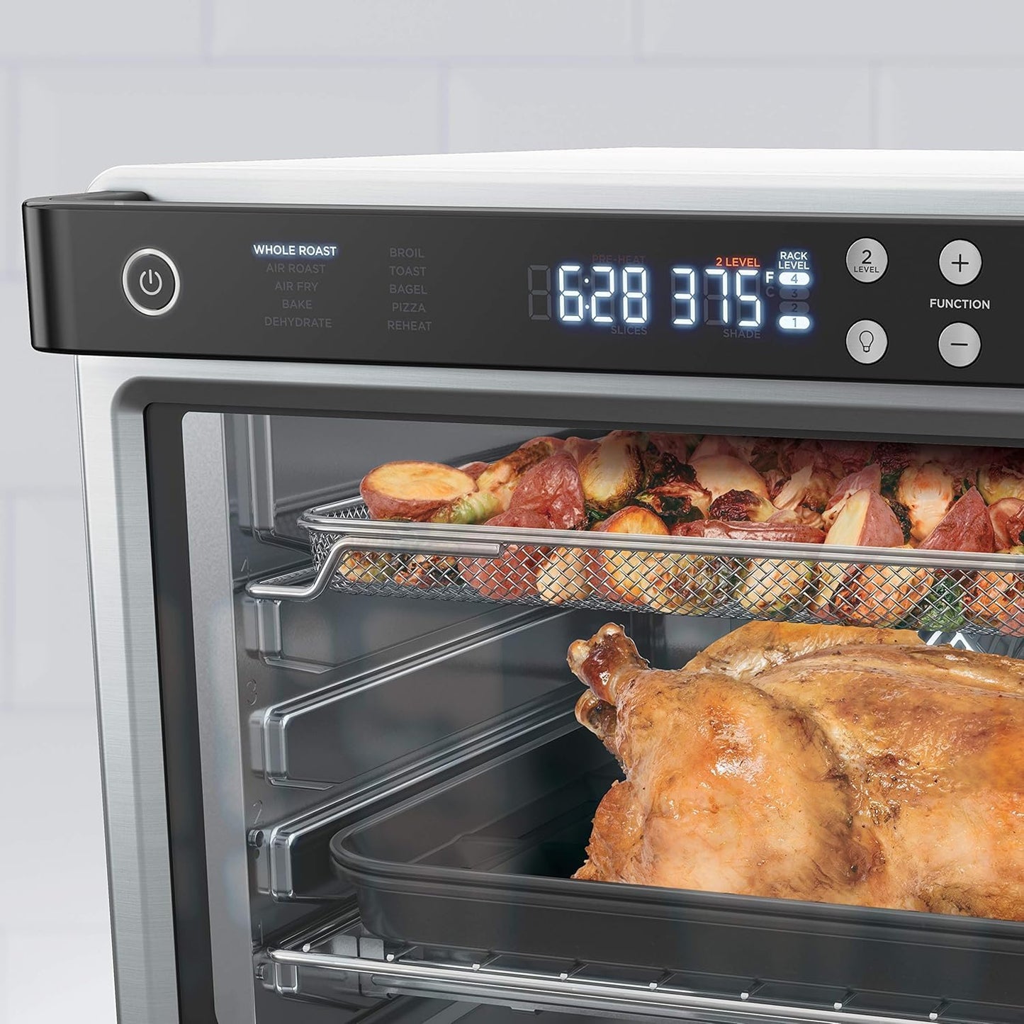 Professional air oven - truly circular convection - large countertop oven - air oven - used for air baking, roasting, drying, pizza making, and family meals - 1800 watts