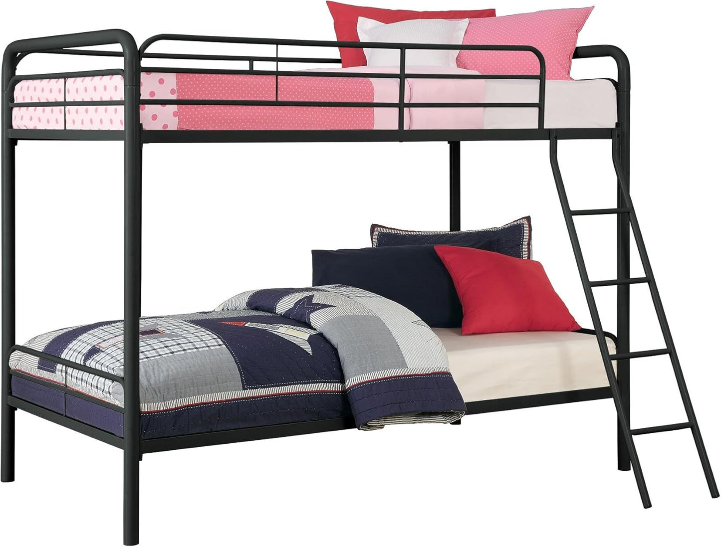 DHP Dusty Twin Over Full Metal Bunk Bed, Off White